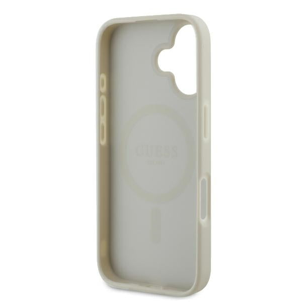 Guess Peony Script Logo MagSafe dėklas iPhone 16 – baltas -- iPhone 16