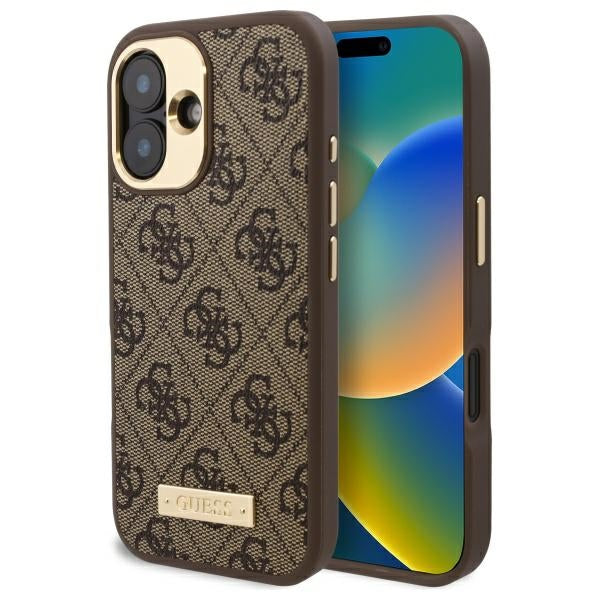 Guess MagSafe dėklas iPhone 16 6.1 – rudas -- iPhone 16
