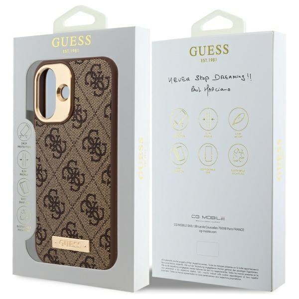Guess MagSafe dėklas iPhone 16 6.1 – rudas -- iPhone 16