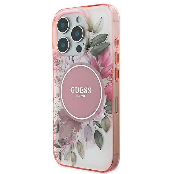 Guess MagSafe dėklas iPhone 16 Pro Max – rožinis