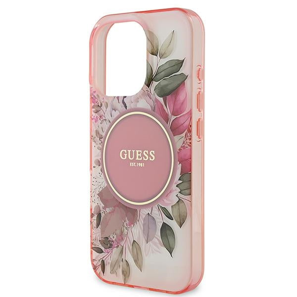 Guess MagSafe dėklas iPhone 16 Pro Max – rožinis