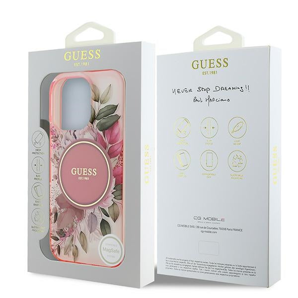 Guess MagSafe dėklas iPhone 16 Pro Max – rožinis