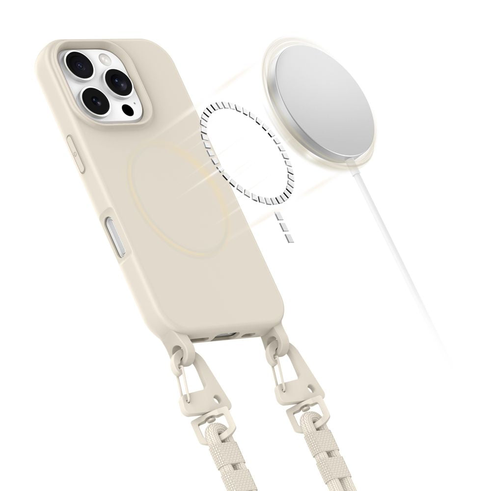 Tech-Protect MagNecklace MagSafe dėklas iPhone 16 Pro Max – smėlinis -- iPhone 16 Pro Max