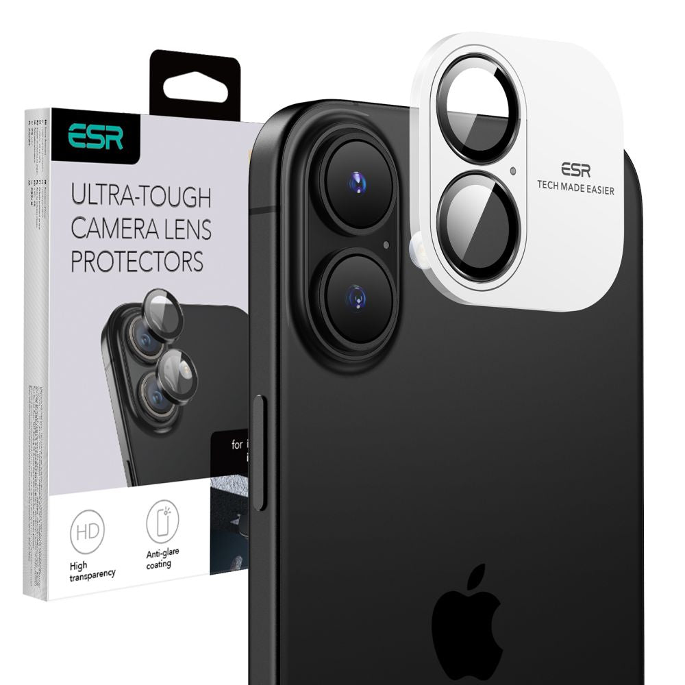 ESR Armorite kameros stikliukas iPhone 16/16 Plus – juodas -- iPhone 16 / iPhone 16 Plus