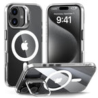 Tech-Protect MagSafe dėklas iPhone 16 su stovu – skaidrus -- iPhone 16
