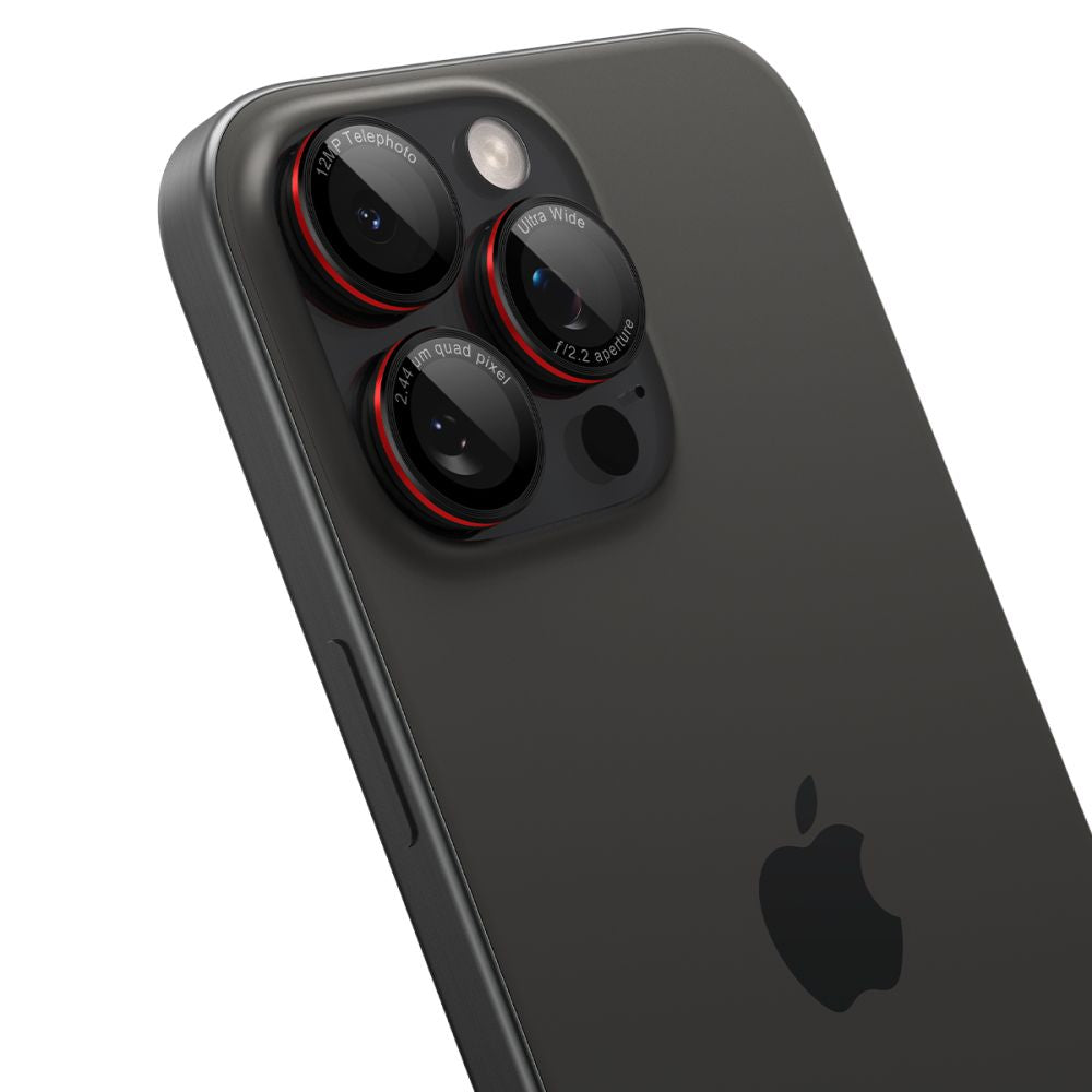 Spigen Optik Pro L-Series kameros lęšių stikliukai iPhone 14–17 Pro/Pro Max – juodi