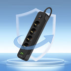 Tech-Protect PCL4X3 maitinimo juosta, 4 lizdai 240V + 2xUSB-A + 1xUSB-C, 200 cm – juoda -- Cell phone cables