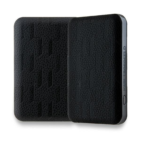 Karl Lagerfeld indukcinė išorinė baterija KLPB5FPGKSKCHK 16W 5000mAh juodas/juodas Karl&Choupette Head Pin MagSafe