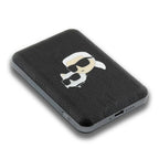 Karl Lagerfeld indukcinė išorinė baterija KLPB5FPGKSKCHK 16W 5000mAh juodas/juodas Karl&Choupette Head Pin MagSafe