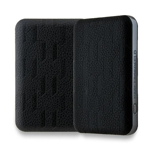 Karl Lagerfeld indukcinė išorinė baterija KLPB5FPGKSKIHK 16W 5000mAh juodas/juodas Karl Head Pin MagSafe