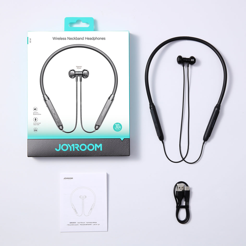 Joyroom JR-D8 Bluetooth belaidės ausinės su galvos juostele – juodos