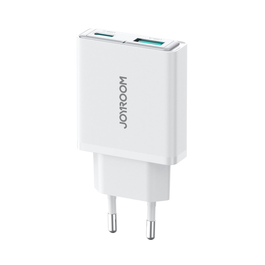 Joyroom JR-TCF14 20W USB-A USB-C itin plonas sieninis įkroviklis - baltas