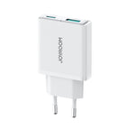 Joyroom JR-TCF14 20W USB-A USB-C itin plonas sieninis įkroviklis - baltas