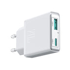 Joyroom JR-TCF14 20W USB-A USB-C itin plonas sieninis įkroviklis - baltas