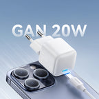 Joyroom JR-TCG08 GaN 20W Power Delivery sieninis įkroviklis - baltas