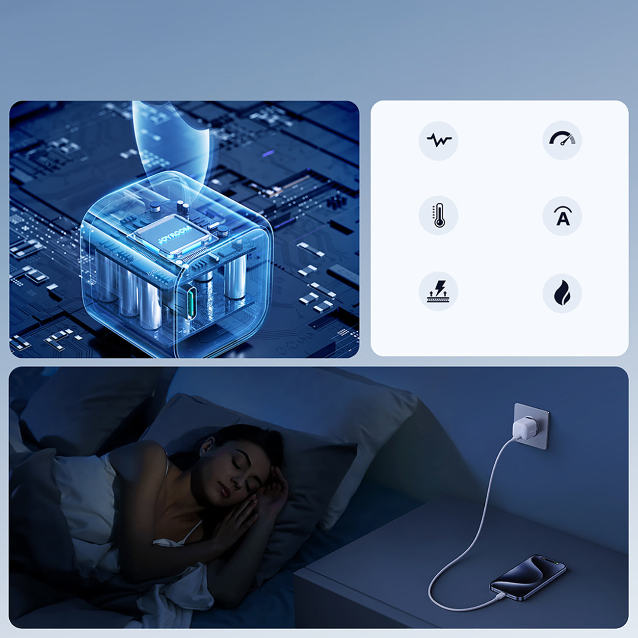 Joyroom JR-TCG08 GaN 20W Power Delivery sieninis įkroviklis - baltas
