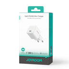 Joyroom JR-TCG08 GaN 20W Power Delivery sieninis įkroviklis - baltas