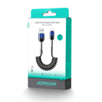 Joyroom S-A43 Crystal-Clear Series 3A USB-A - Lightning spiralinis laidas 1.5m - juodas