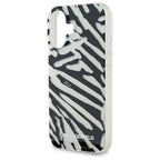Karl Lagerfeld Zebra dėklas su virvute iPhone 16 – juodas