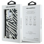 Karl Lagerfeld Zebra dėklas su virvute iPhone 16 – juodas