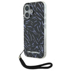 Karl Lagerfeld Zebra With Cord dėklas iPhone 16 – violetinis