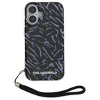 Karl Lagerfeld Zebra With Cord dėklas iPhone 16 – violetinis