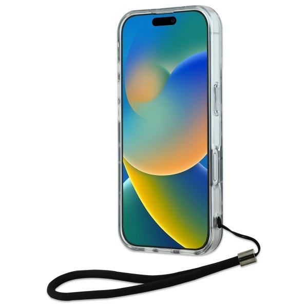Karl Lagerfeld Zebra With Cord dėklas iPhone 16 – violetinis