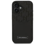 Karl Lagerfeld dėklas iPhone 16 – juodas, su kišene