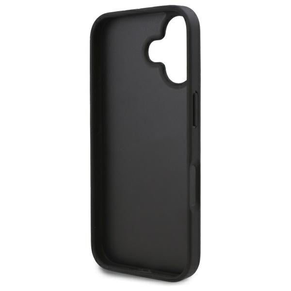 Karl Lagerfeld dėklas iPhone 16 – juodas, su kišene