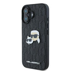 Karlo Lagerfeldo monograma Karl & Choupette galvos kaištis iPhone 16 dėklas – juodas