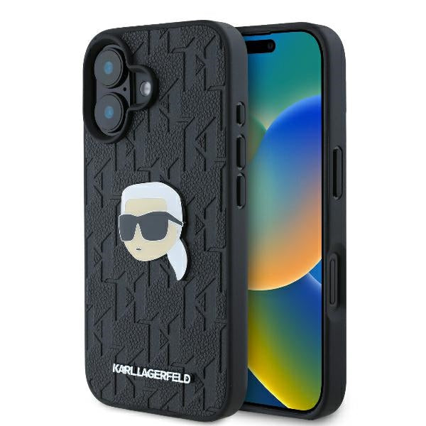 Karl Lagerfeld Monogram dėklas iPhone 16 – juodas