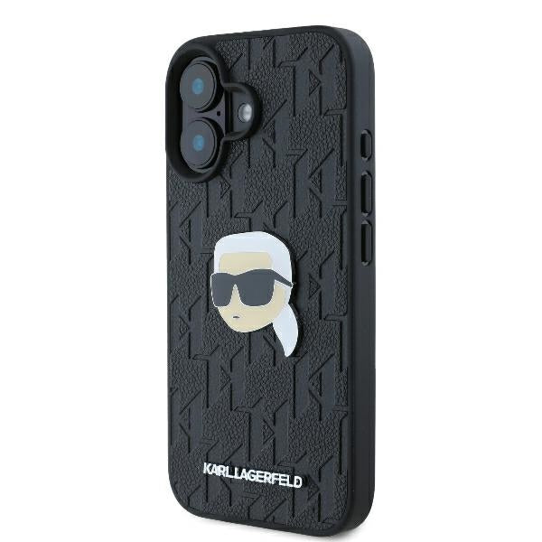 Karl Lagerfeld Monogram dėklas iPhone 16 – juodas