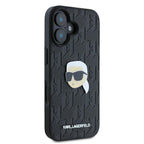 Karl Lagerfeld Monogram dėklas iPhone 16 – juodas