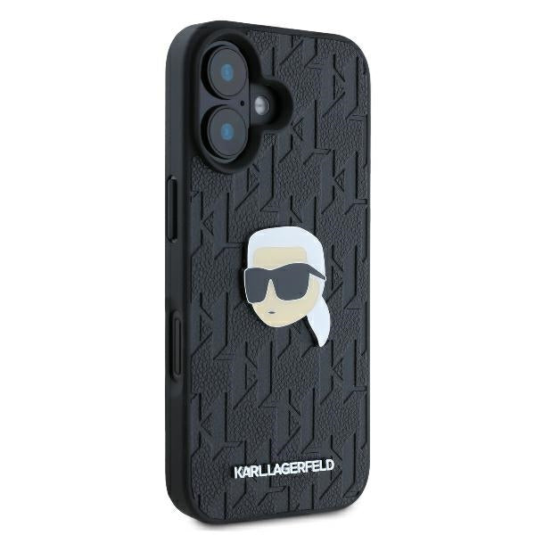 Karl Lagerfeld Monogram dėklas iPhone 16 – juodas