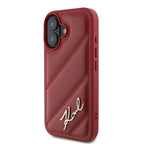 Karl Lagerfeld dygsniuotas dėklas iPhone 16 – raudonas -- iPhone 16
