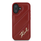 Karl Lagerfeld dygsniuotas dėklas iPhone 16 – raudonas -- iPhone 16