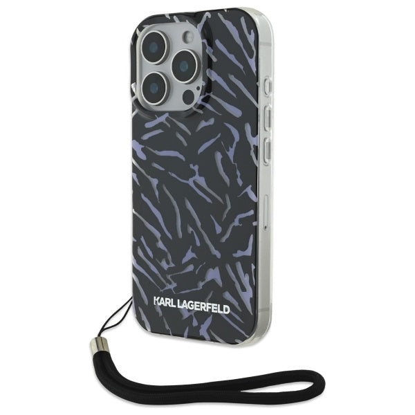 Karl Lagerfeld Zebra dėklas iPhone 16 Pro Max – violetinis