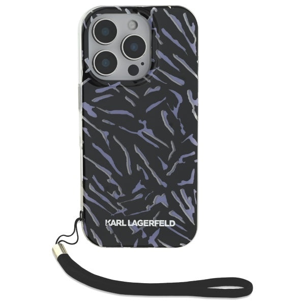Karl Lagerfeld Zebra dėklas iPhone 16 Pro Max – violetinis