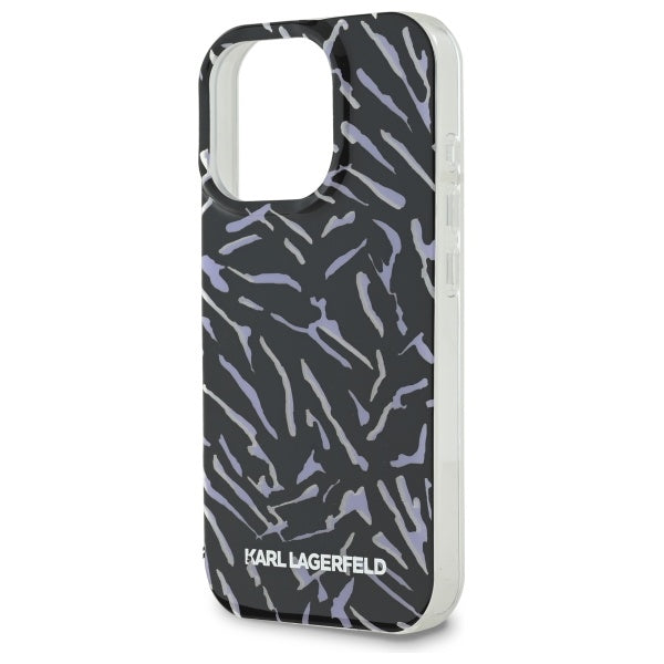 Karl Lagerfeld Zebra dėklas iPhone 16 Pro Max – violetinis