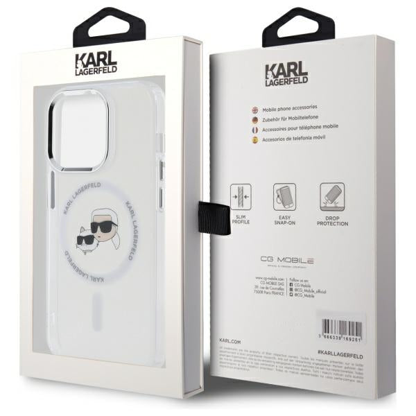 Karl Lagerfeld MagSafe dėklas iPhone 14 Pro Max – baltas