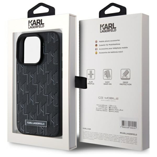 Karl Lagerfeld odinis MagSafe dėklas iPhone 15 Pro – juodas