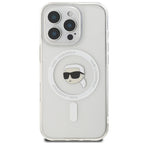 Karl Lagerfeld MagSafe dėklas iPhone 16 Pro – baltas
