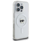 Karl Lagerfeld MagSafe dėklas iPhone 16 Pro – baltas
