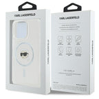 Karl Lagerfeld MagSafe dėklas iPhone 16 Pro – baltas