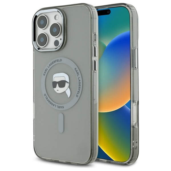 Karl Lagerfeld MagSafe dėklas iPhone 16 Pro – juodas