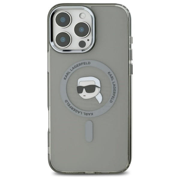 Karl Lagerfeld MagSafe dėklas iPhone 16 Pro – juodas