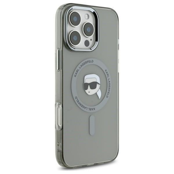 Karl Lagerfeld MagSafe dėklas iPhone 16 Pro – juodas