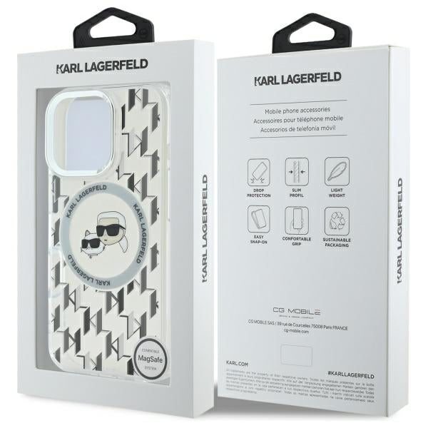 Karl Lagerfeld MagSafe dėklas iPhone 16 Pro – skaidrus