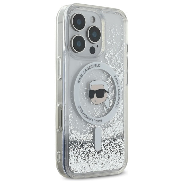 Karl Lagerfeld skaidrus MagSafe dėklas iPhone 16 Pro