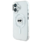 Karl Lagerfeld MagSafe dėklas iPhone 16 Plus – baltas